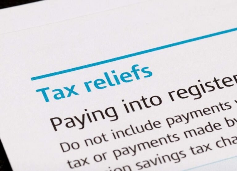 Document that has Tax Reliefs at the top in blue and then further information underneath